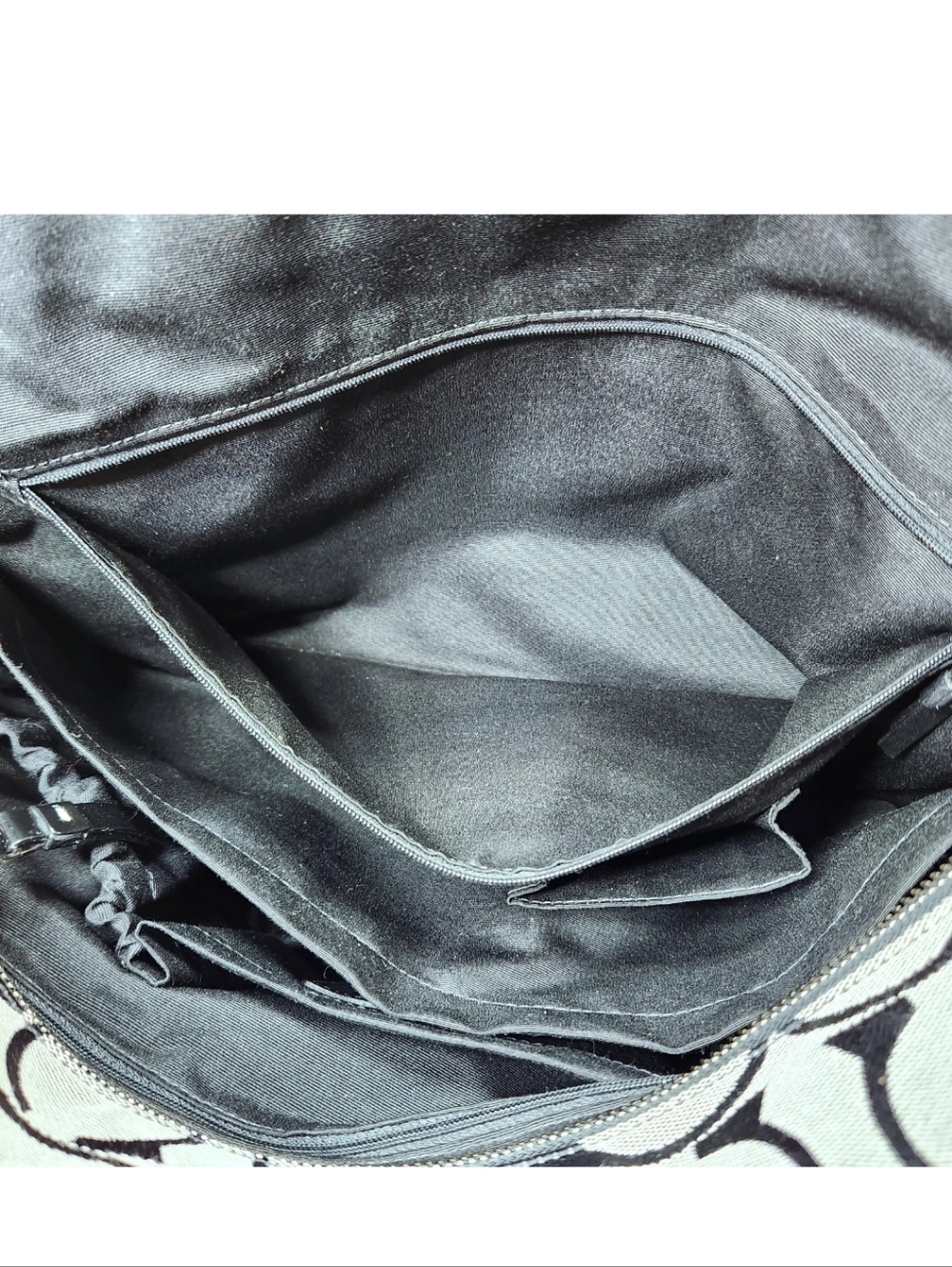 COACH Signature C Jacquard Tote Black Gray Baby Diaper Bag B1076-F13802 - Picture 14 of 16